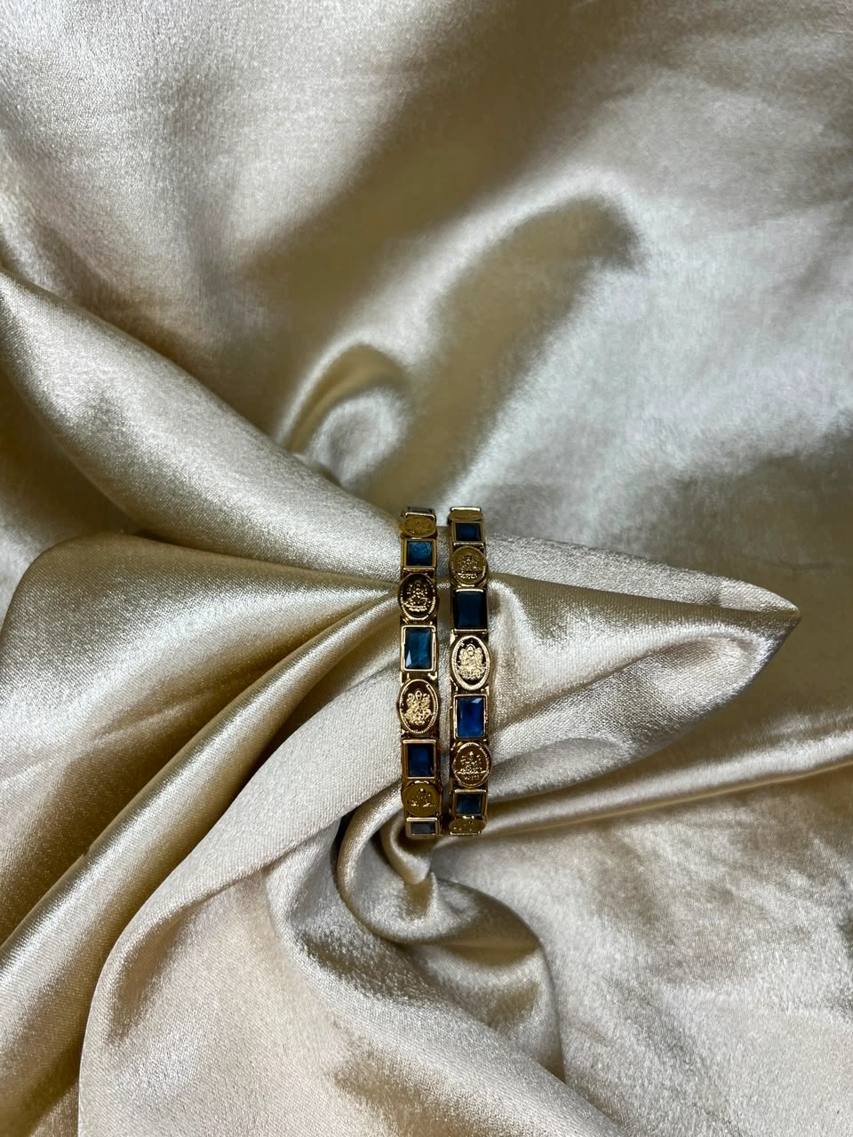 Designer Side Bangles — Pastel Kashu Blue Set of 2