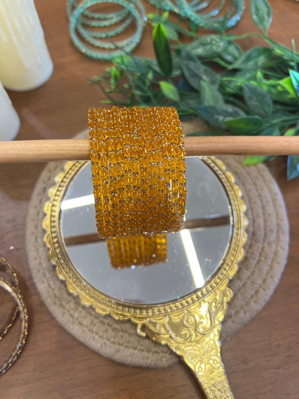 Intricate Glass Bangle — Tangerine