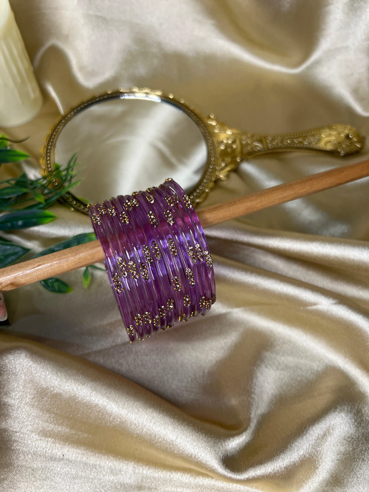 Pastel Palette Glass Bangle — Purple