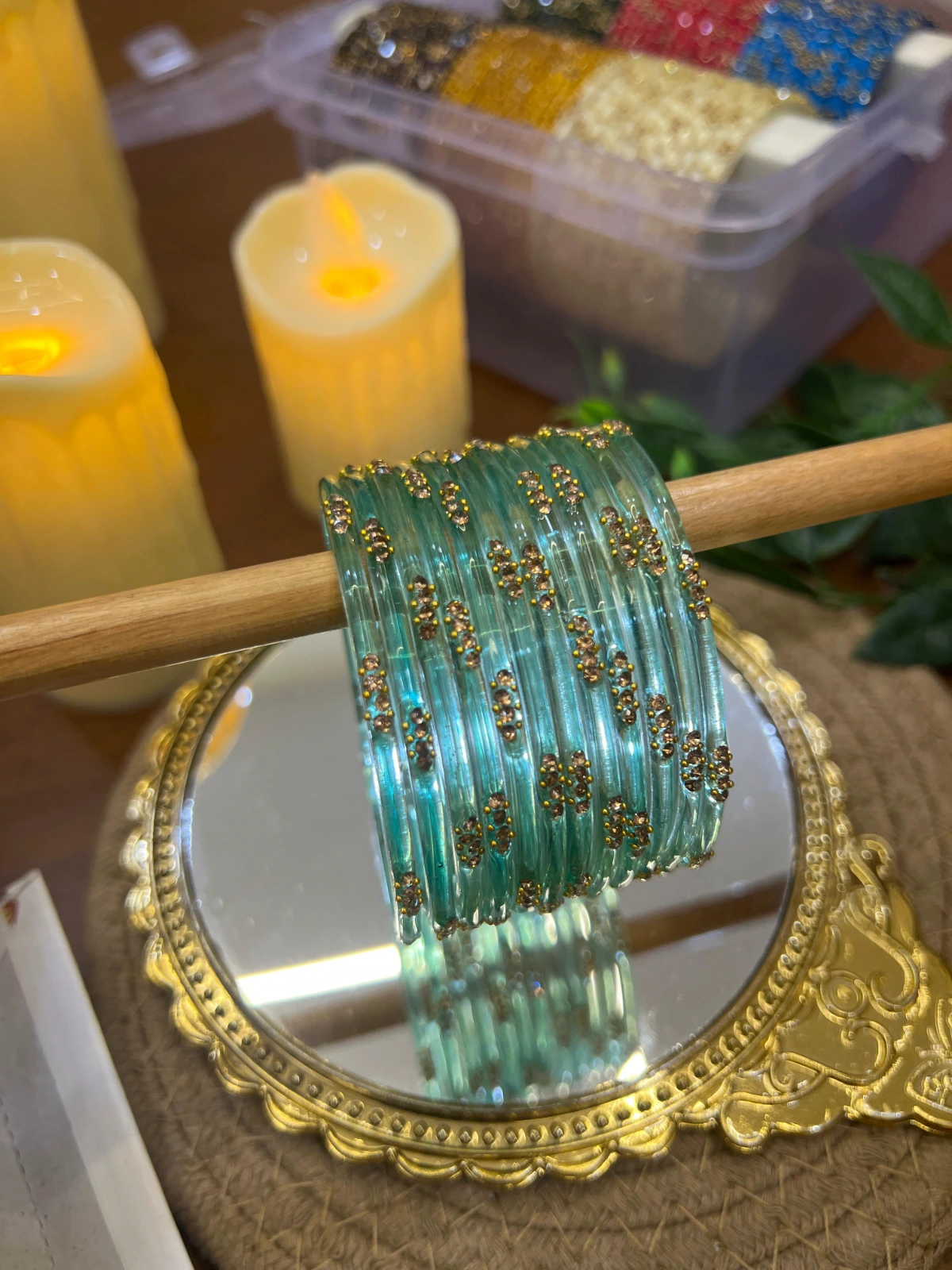 Pastel Palette Glass Bangle — Sky Blue