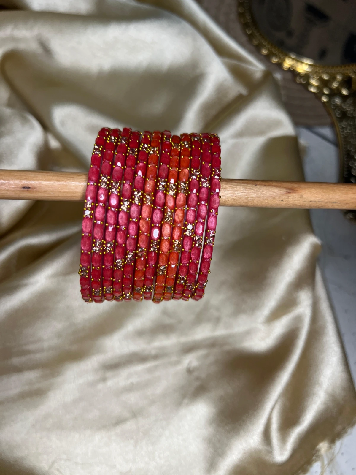 Petal Stone Glass Bangle — Carrot