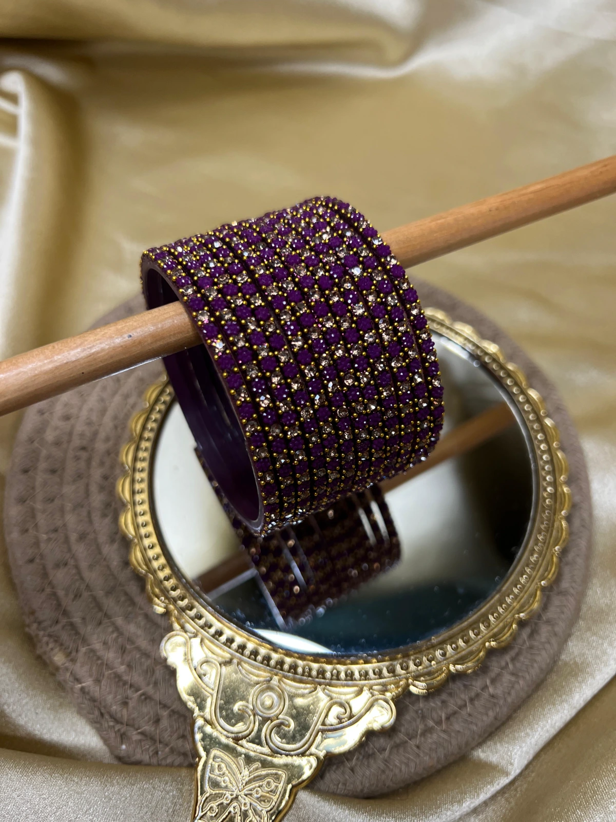 Phool Glass Bangle — Purple