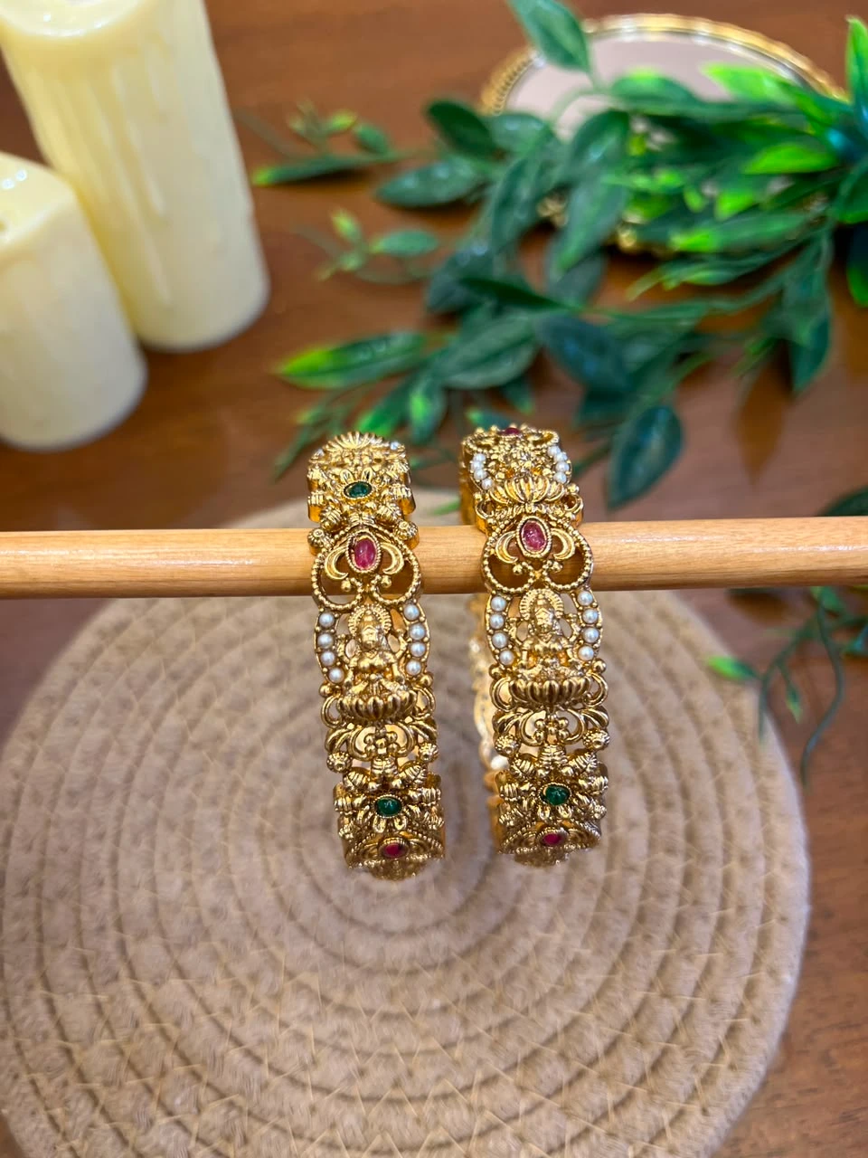 Statement Bangles — Lakshmi Centre Bangle with Pearl