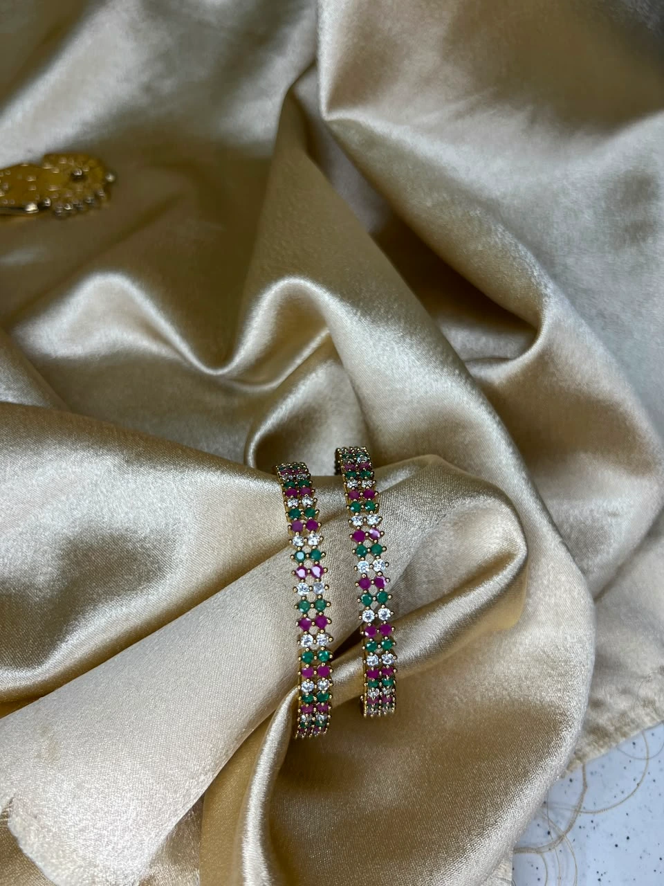 Statement Bangles — Two Layer Multi Stone